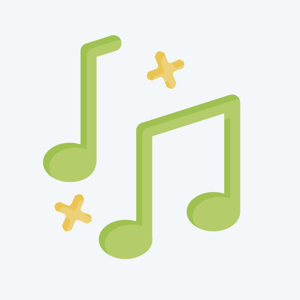 Icon Musical Notes. related to Parade symbol. flat style. simple design illustration vector