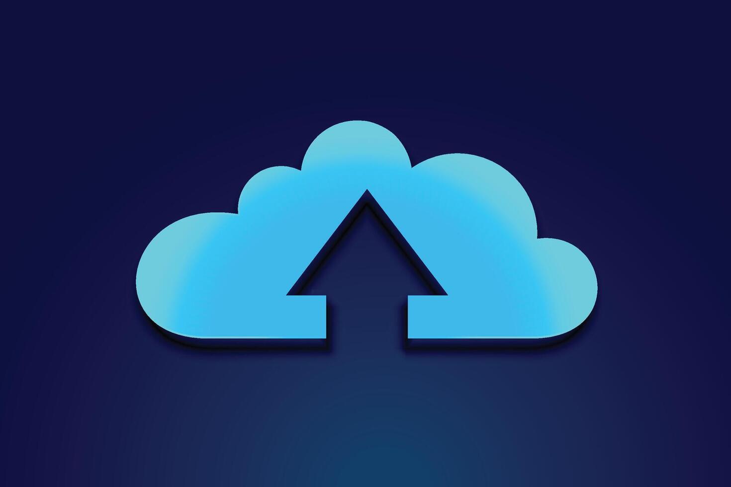 Cloud storage. A digital service or application that transfers data to a server or hosting service. Data transfer protection and data center connection network. Web-based cloud. illustration vector