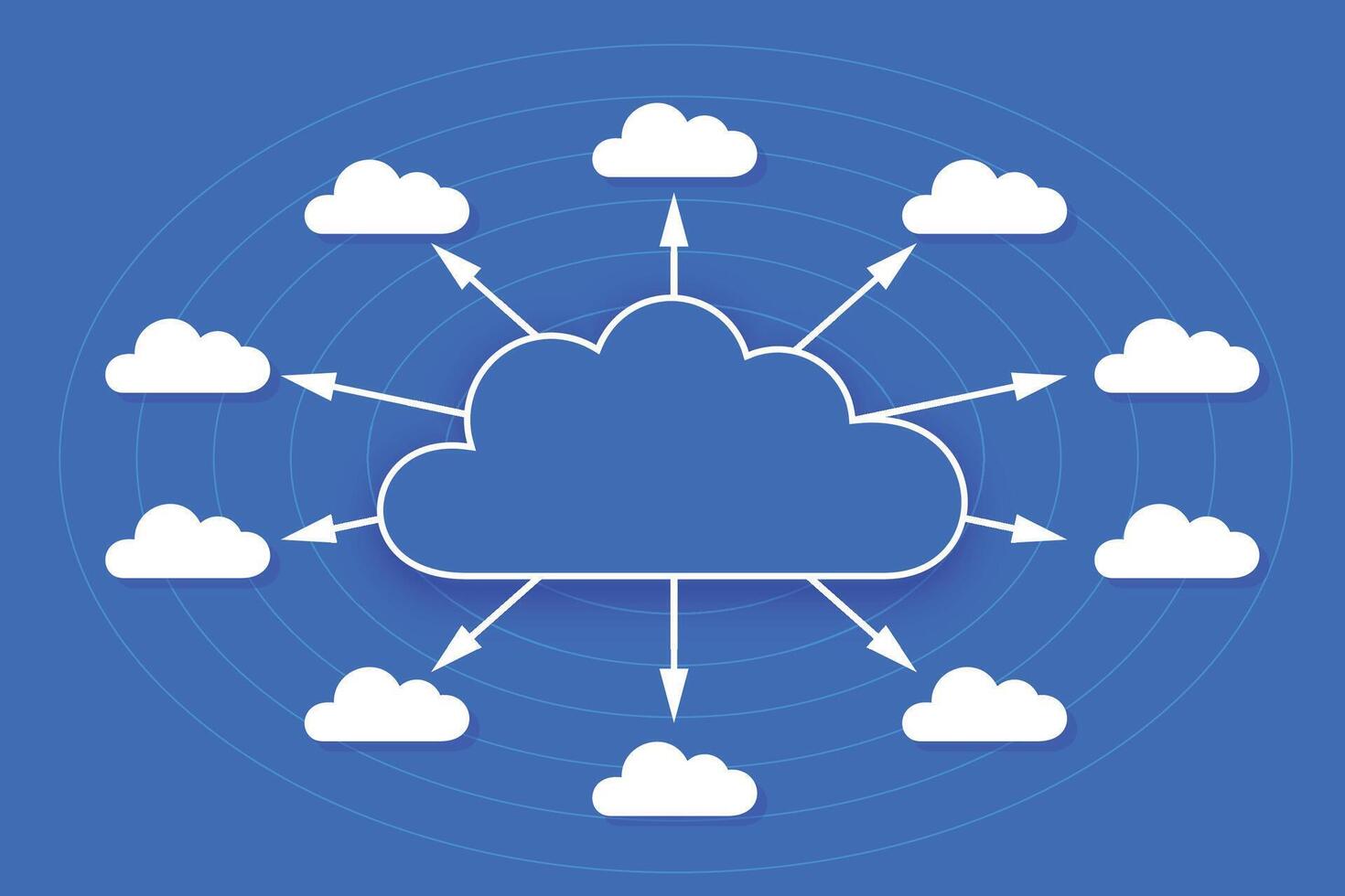 Cloud computing, Cyber technology background, internet data storage, database and mobile server concept, Cloud Computing network with internet icons. illustration vector