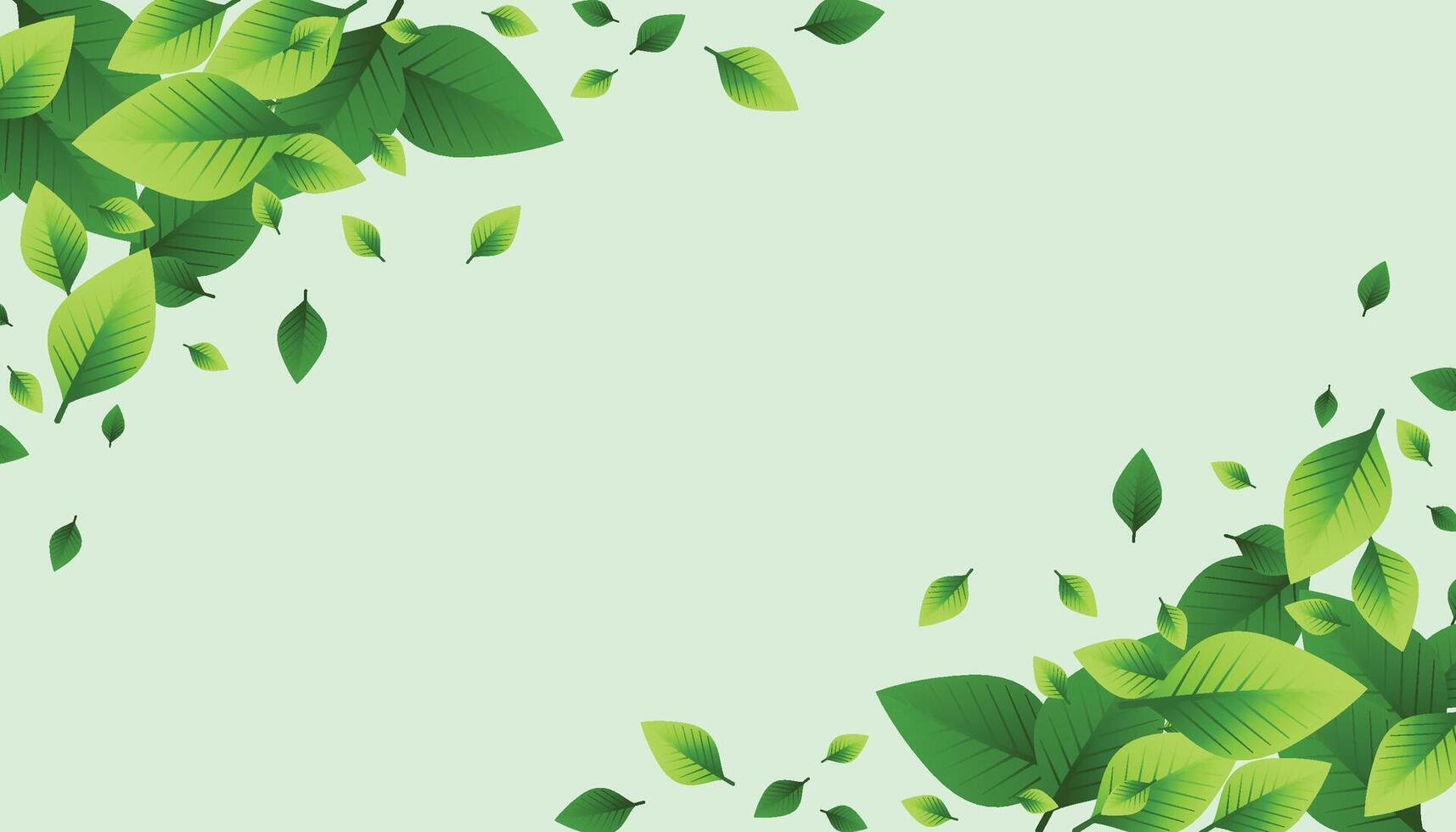 Abstract Geometric modern with Leaf wave Green color background for