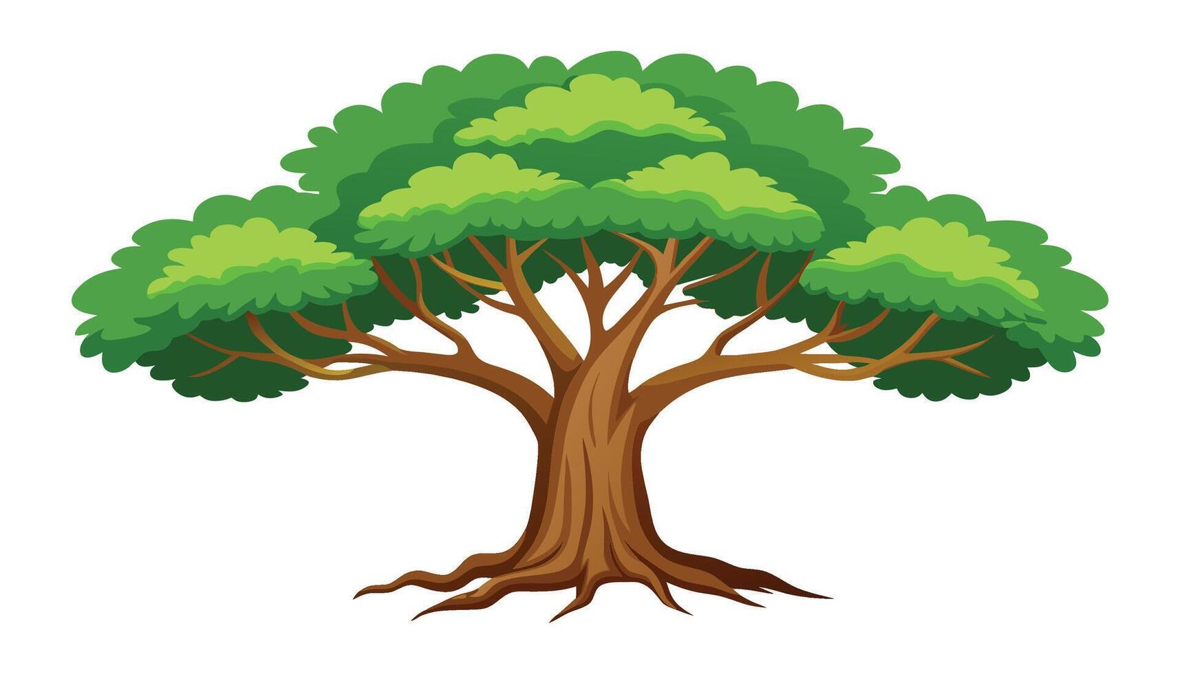 Ashoka tree isolated flat illustration on white background vector