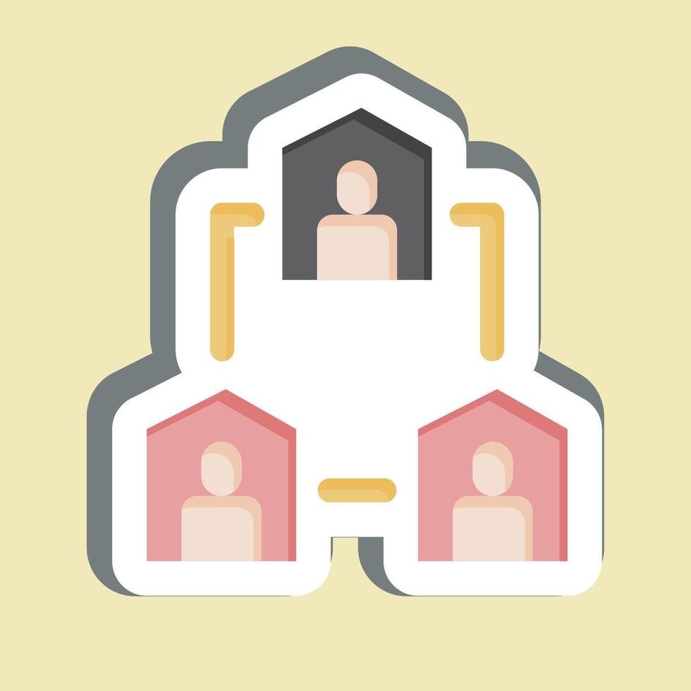 Sticker Team Collaboration. related to Remote Working symbol. simple design illustration vector