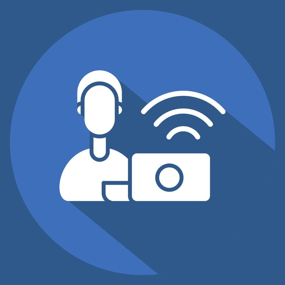 Icon Remote Working Office. related to Remote Working symbol. long shadow style. simple design illustration vector