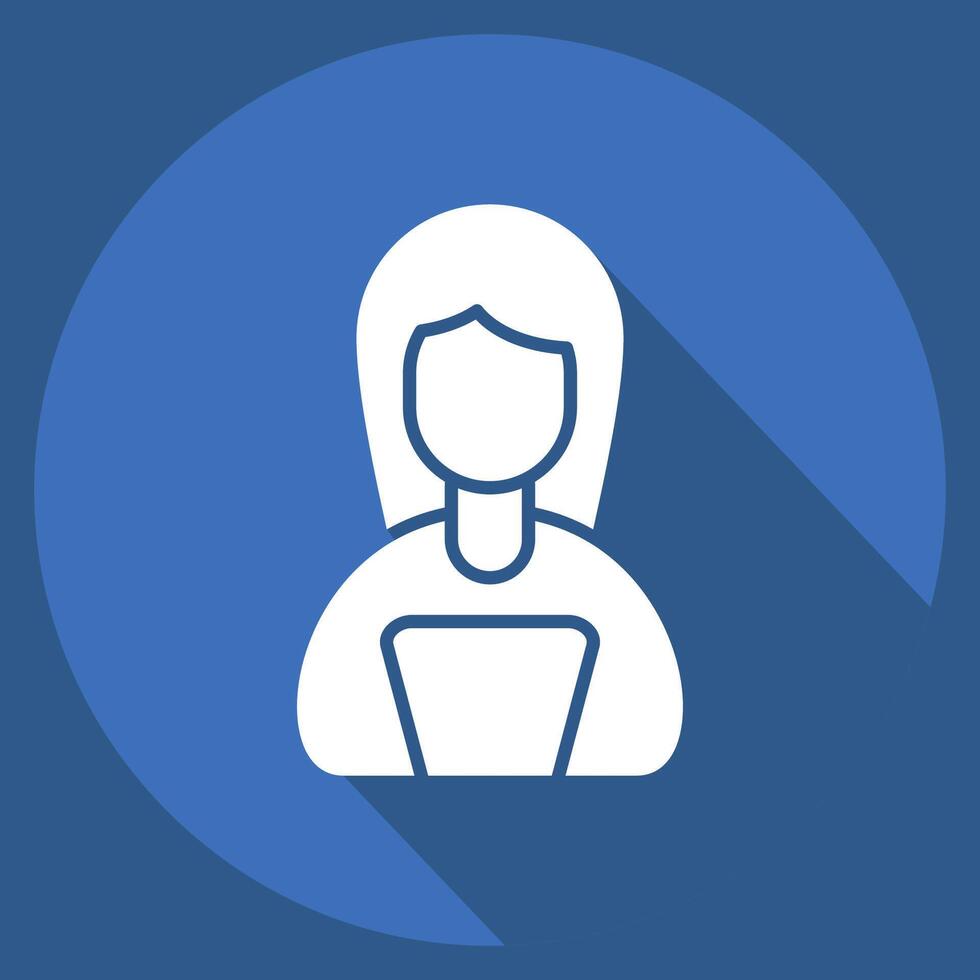 Icon Work from Remote Working. related to Remote Working symbol. long shadow style. simple design illustration vector