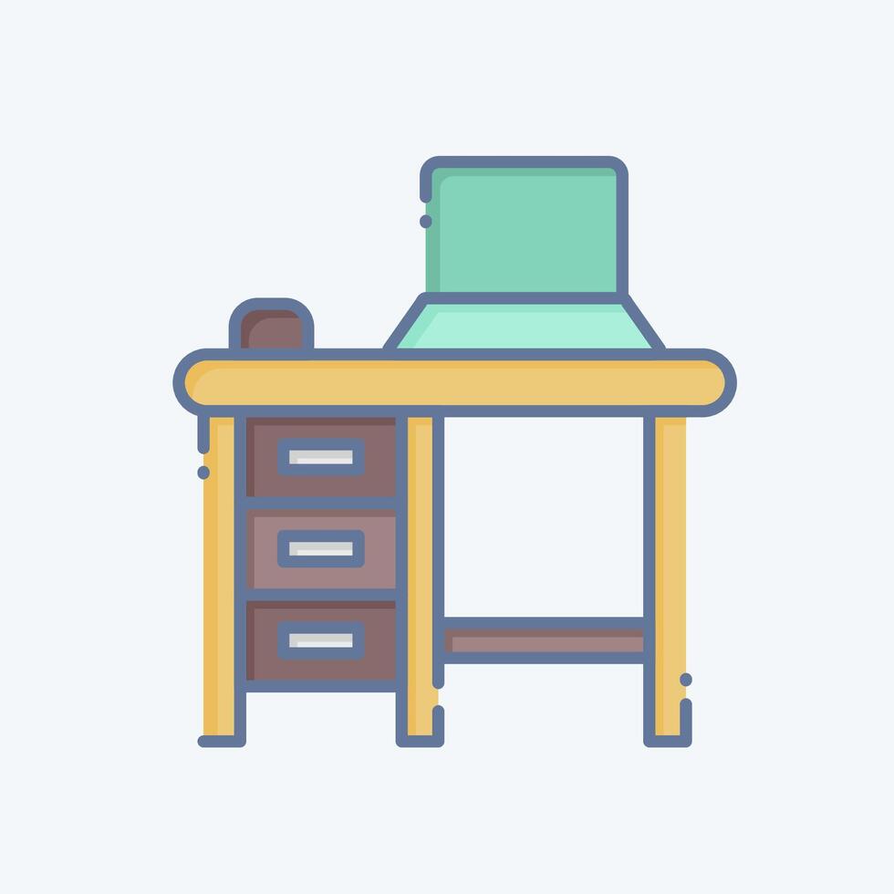 Icon Workplace. related to Remote Working symbol. doodle style. simple design illustration vector