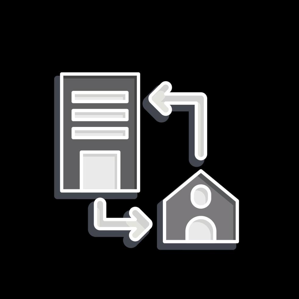 Icon Connection Office. related to Remote Working symbol. glossy style. simple design illustration vector