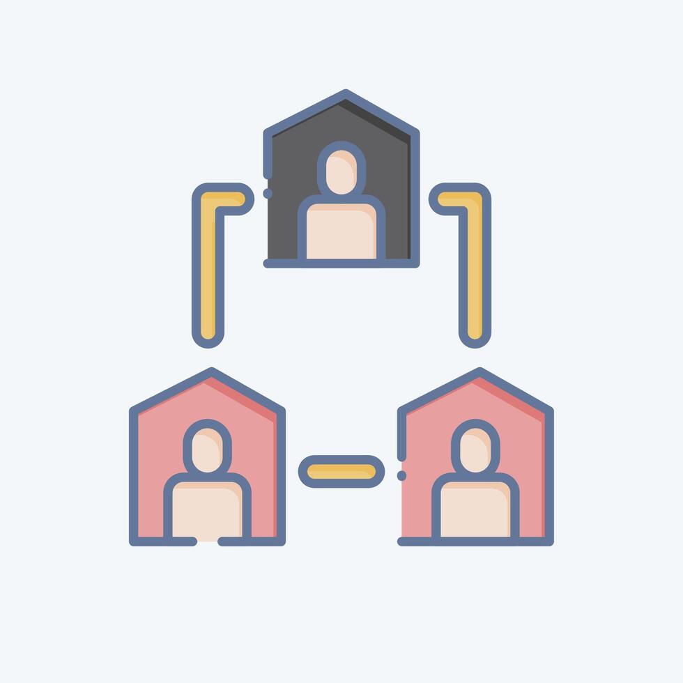 Icon Team Collaboration. related to Remote Working symbol. doodle style. simple design illustration vector