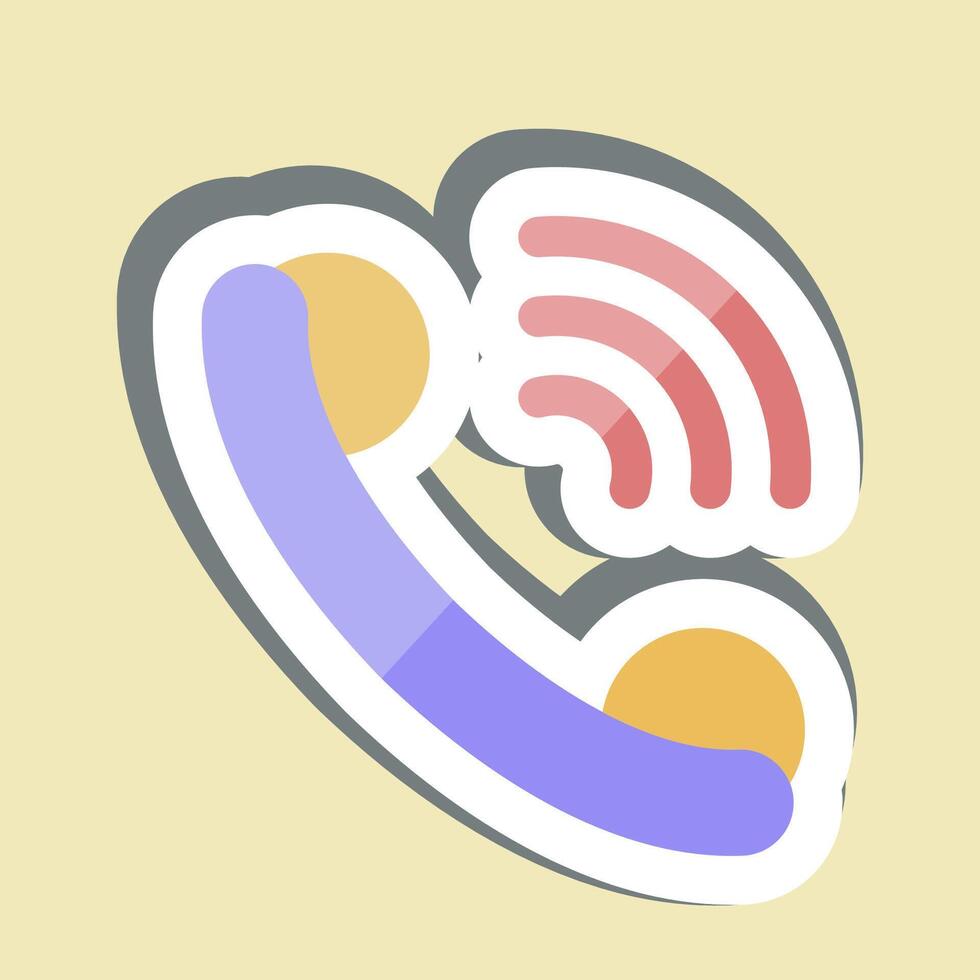 Sticker Calling. related to Remote Working symbol. simple design illustration vector