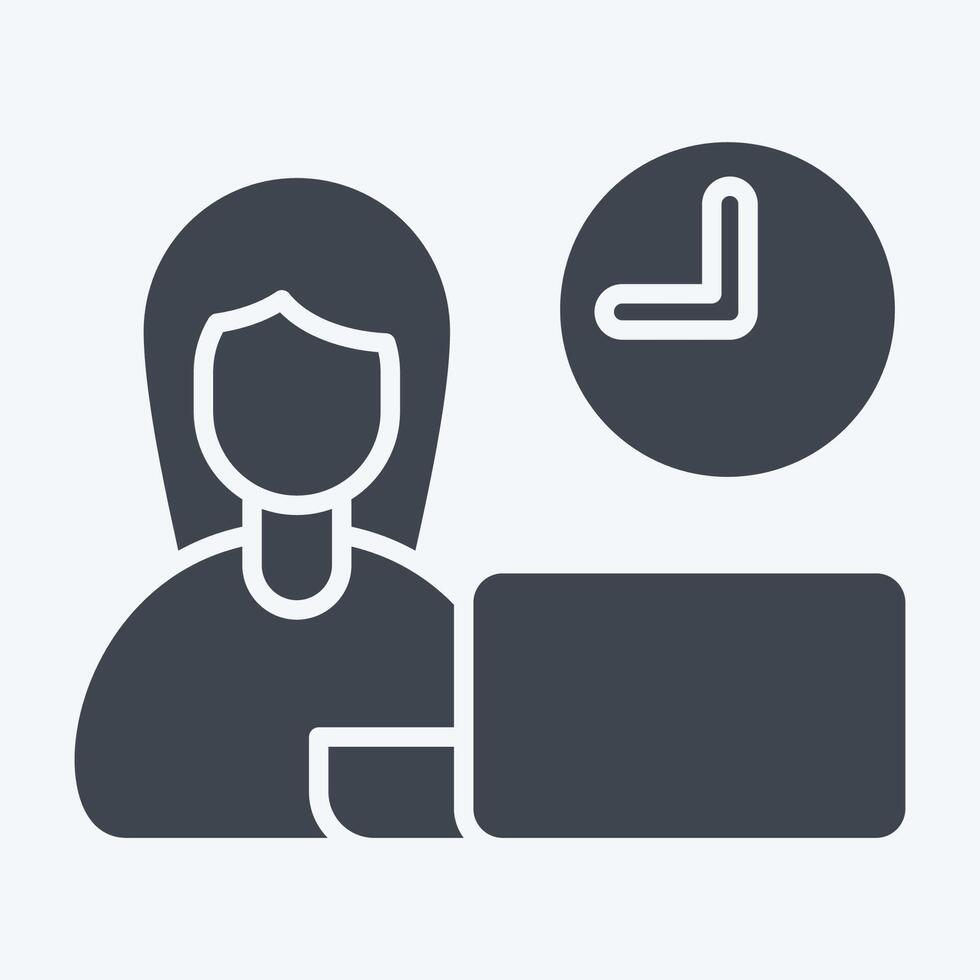 Icon Time Management. related to Remote Working symbol. glyph style. simple design illustration vector