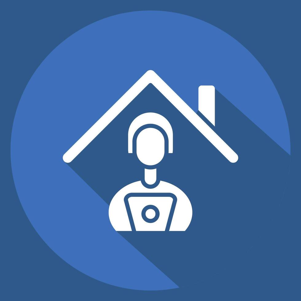 Icon Distance Learning. related to Remote Working symbol. long shadow style. simple design illustration vector