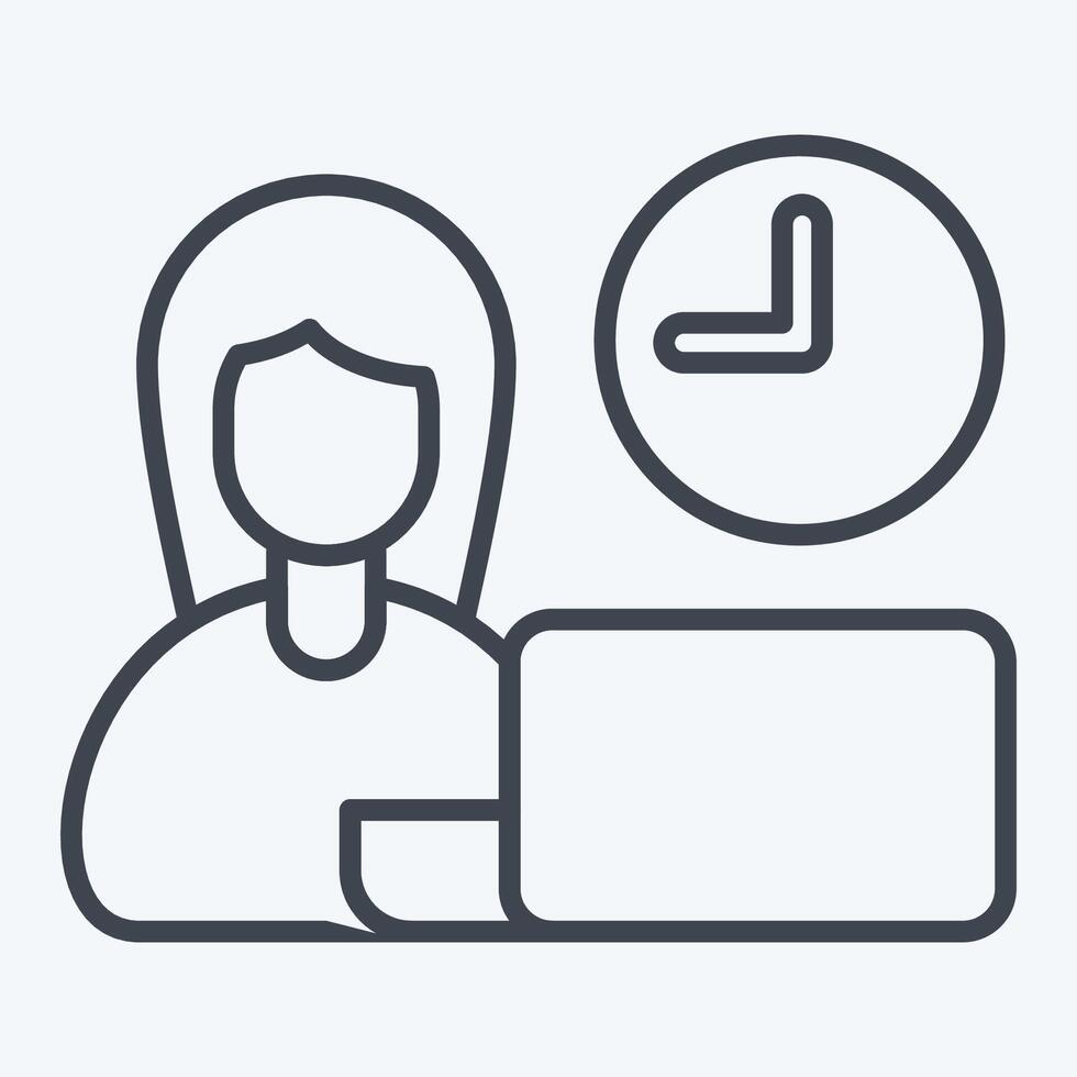 Icon Time Management. related to Remote Working symbol. line style. simple design illustration vector