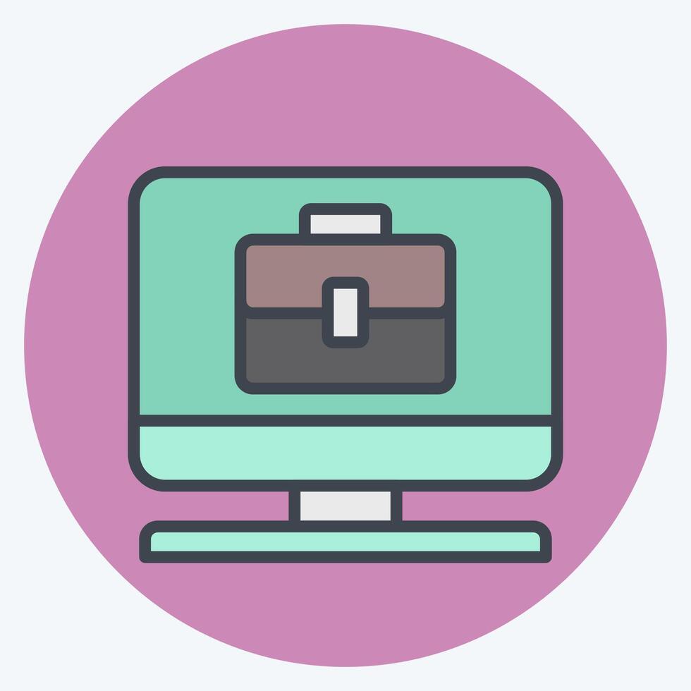 Icon Remote Worker. related to Remote Working symbol. color mate style. simple design illustration vector