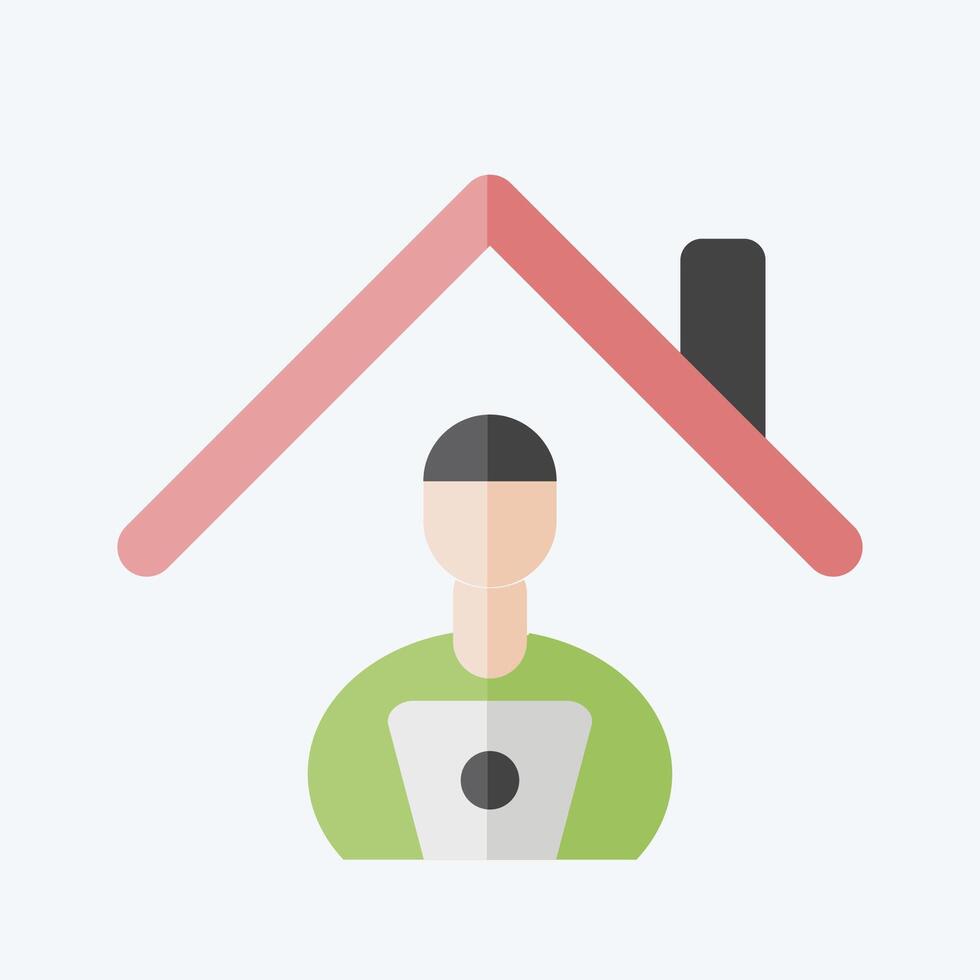 Icon Stay at Remote Working. related to Remote Working symbol. flat style. simple design illustration vector