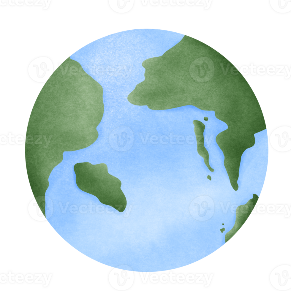 Planet Earth, Symbol of life, nature, foundation, ecology, international events, Watercolor hand drawn illustration Earth globe png