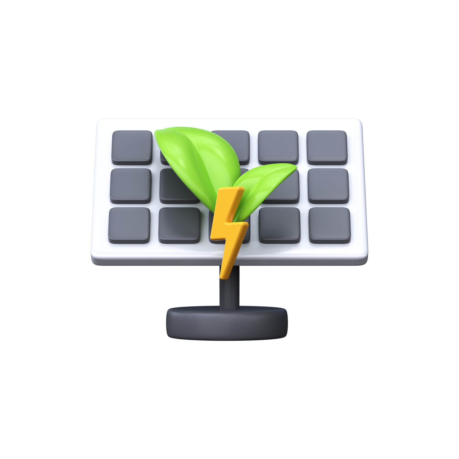 Sun energy 3d icon. Environment protection. Use of green energy