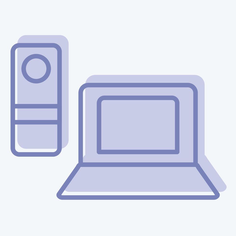 Icon Remote Working. related to Remote Working symbol. two tone style. simple design illustration vector