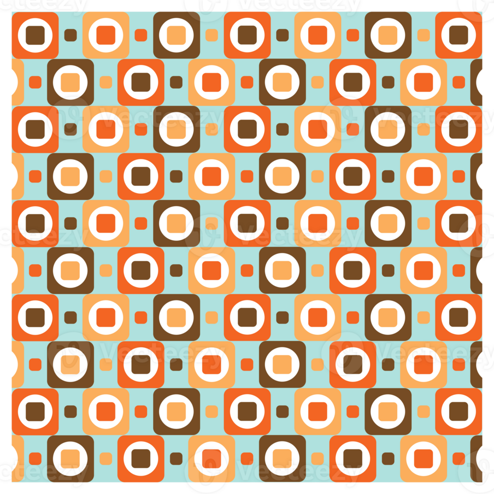 1970s Colorful Circles And Squares Retro Mid Century Modern Pattern png