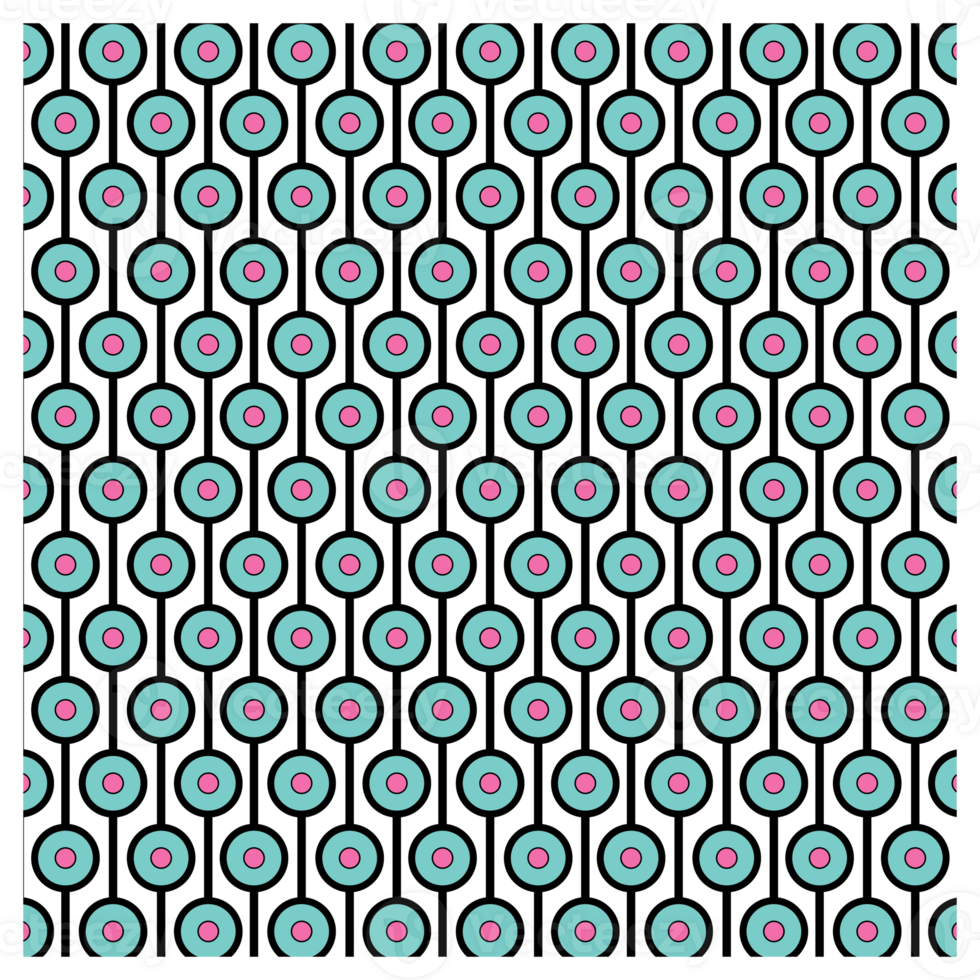 Retro 1970s Mid Century Style Blue And Pink Circles Geometric Seventies Vintage Background Pattern png