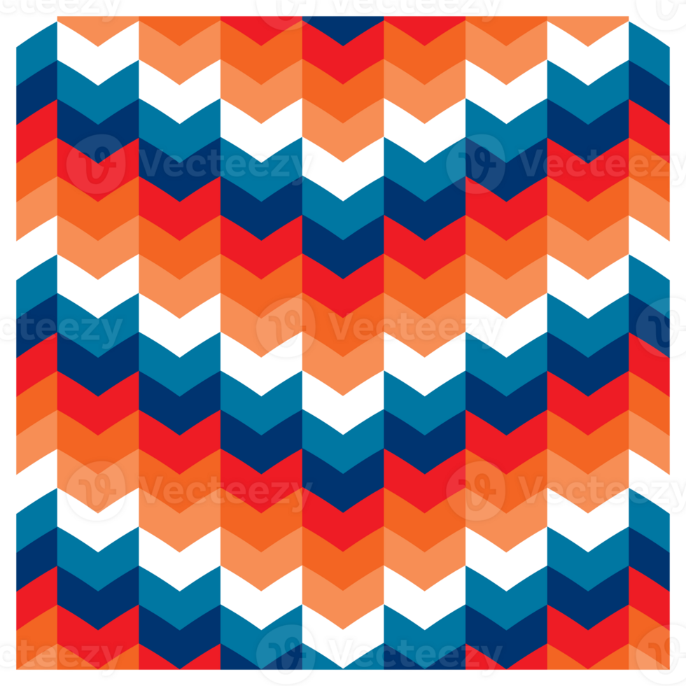 Retro 1960s 1970s Colorful Chevron Pattern png