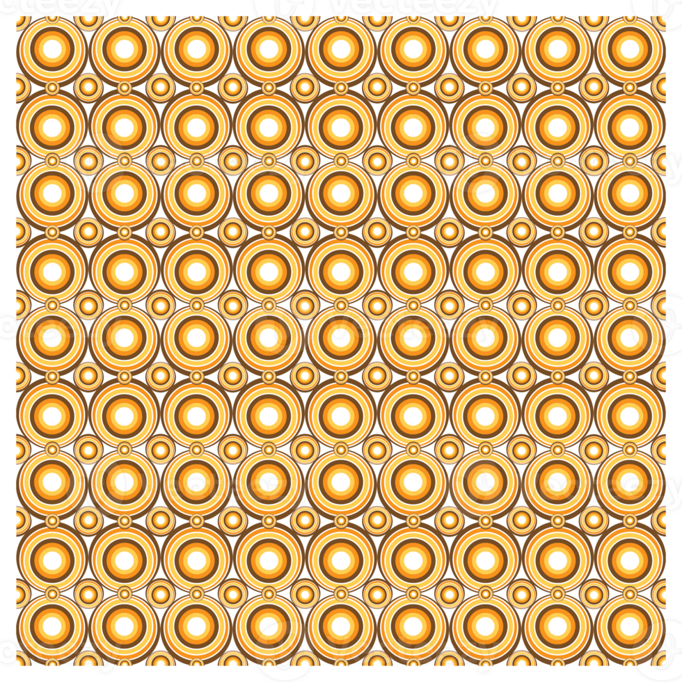 Retro 60s 70s Vintage Mid Century Orange And Brown Circles Pattern png