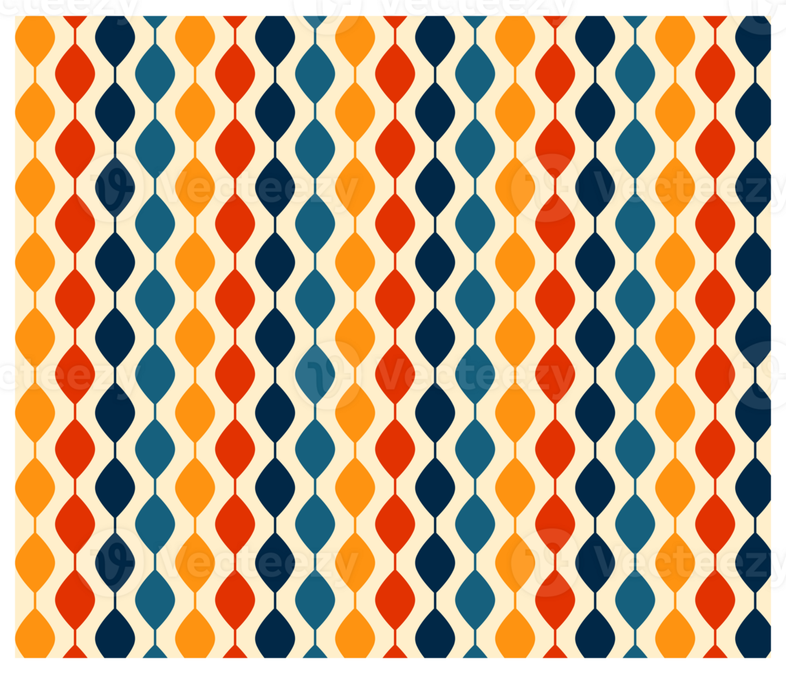Retro 1970s Mid Century Colorful Vertical Diamond Stripes Background Surface Pattern png