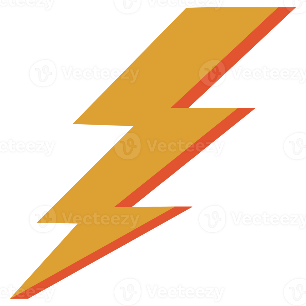 Yellow And Red Lightning Bolt png