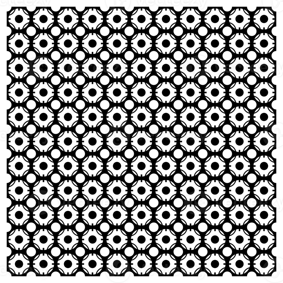 Black And White Retro Circles Geometric 1960s Pattern png