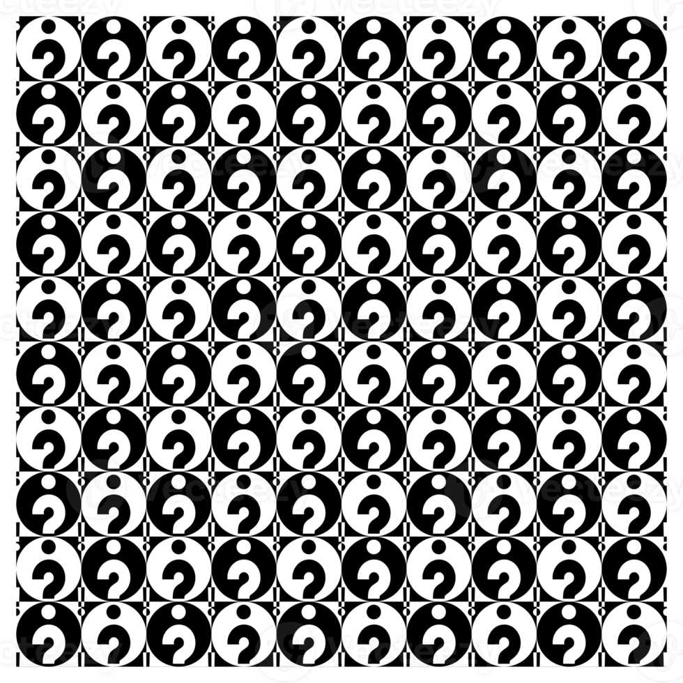 Black And White Retro 1960s Question Marks Pattern png