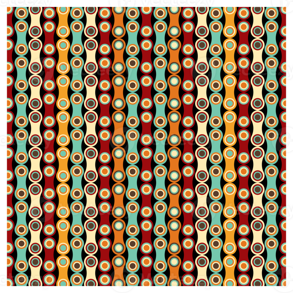 1970s Style Retro Bohemian Seventies Vintage Chain Link Pattern png