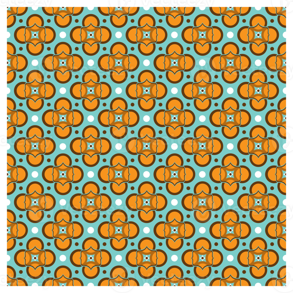 Retro Modern Mid Century Orange And Blue Abstract Circles Pattern png
