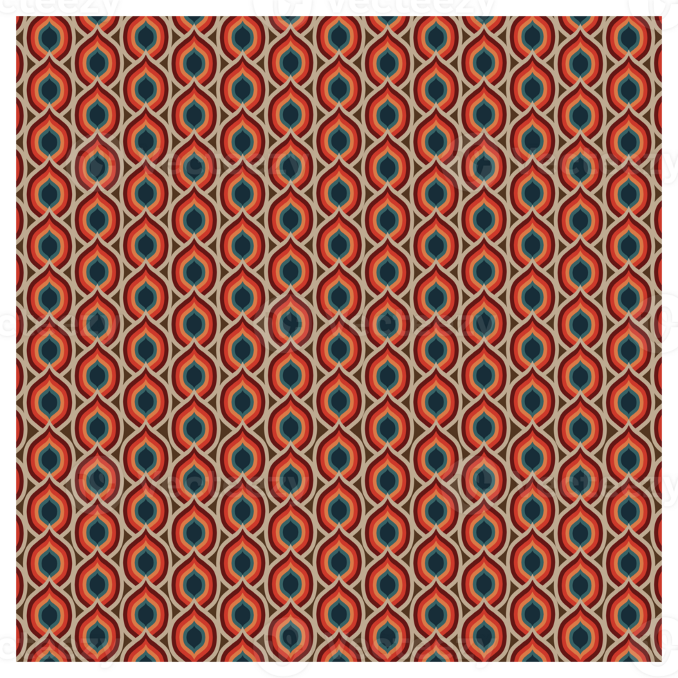 Retro Mid Century Modern Seventies Style Flame Pattern png