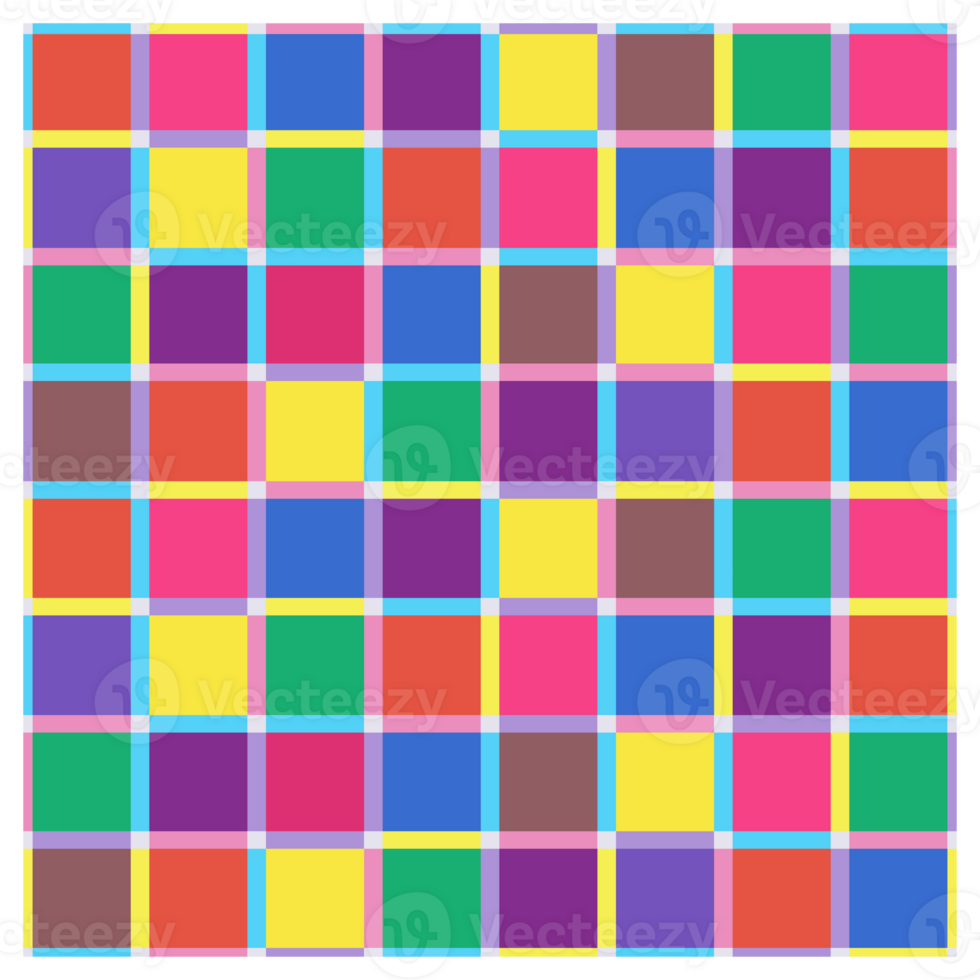 Retro Modern Mid Century Seventies Style Colourful Squares Pattern png