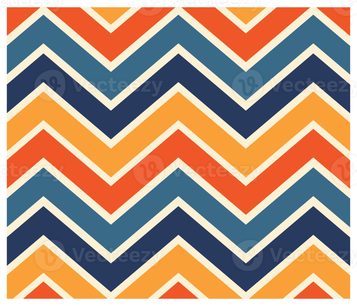 Retro Chevron Vintage 70s 80s Colorful Zig Zag Mid Century Background Pattern png