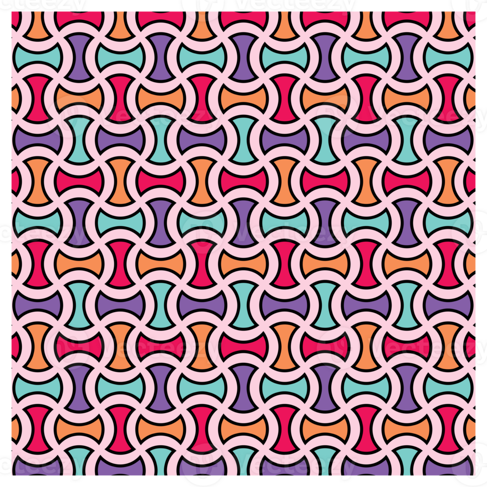 Retro Modern Hippie Harlequin Colorful Mid Century Pattern png