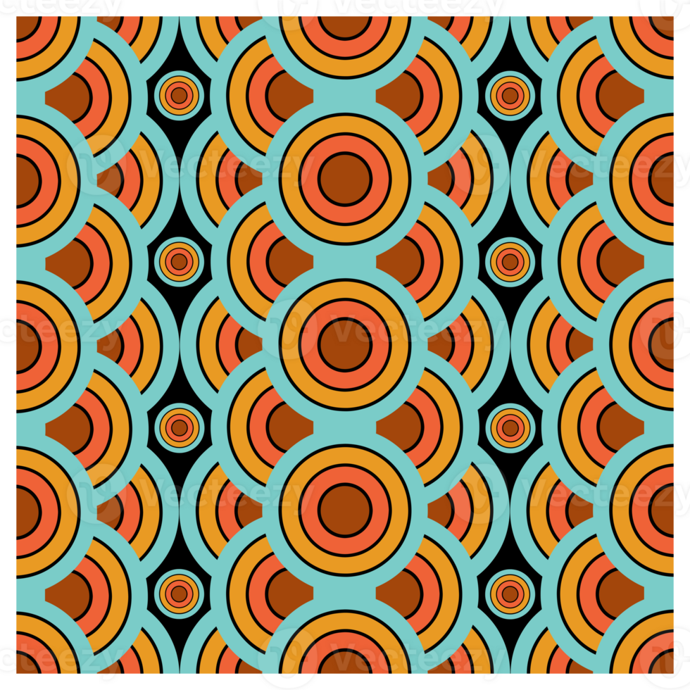 Années 60 Années 70 style rétro moderne cercles ancien milieu siècle modèle png