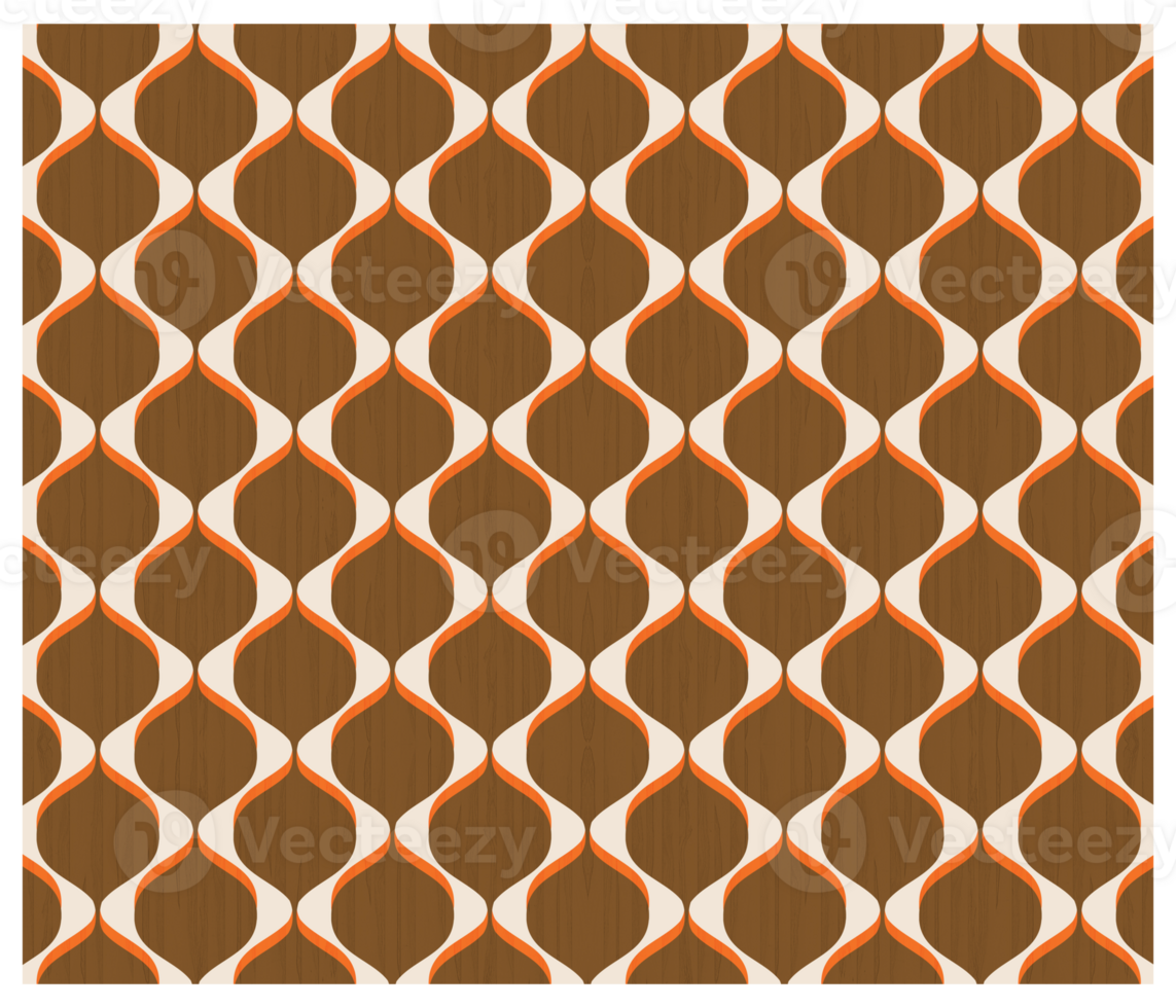 Retro 1970s Brown And Orange Mid Century Vintage Background Pattern With Wood Grain Texture png