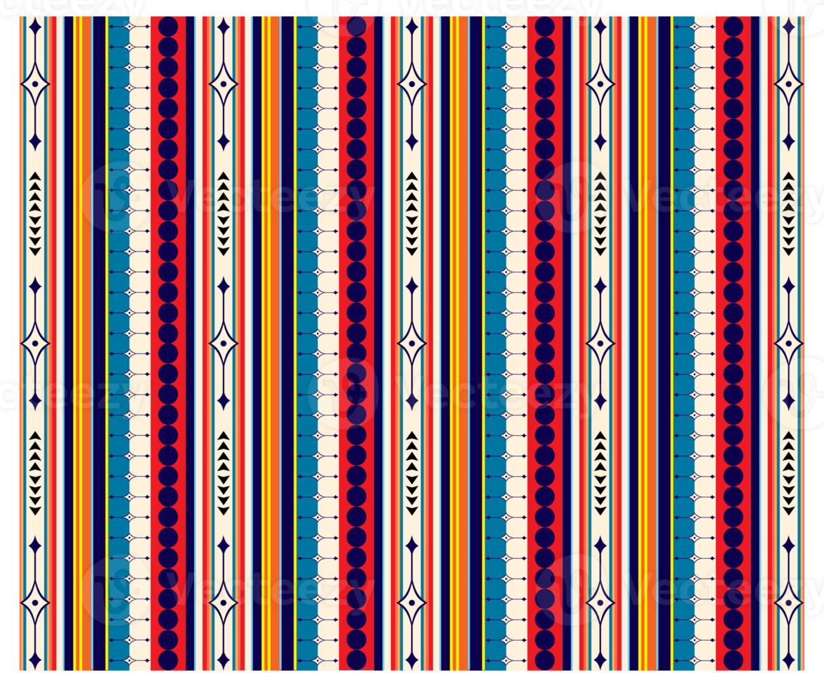 Retro Bohemian Style Colorful Vertical Striped Pattern png