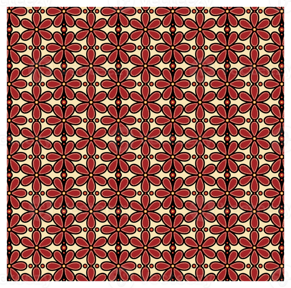 60s 70s Style Retro Vintage Mid Century Red Daisy Flower Pattern png