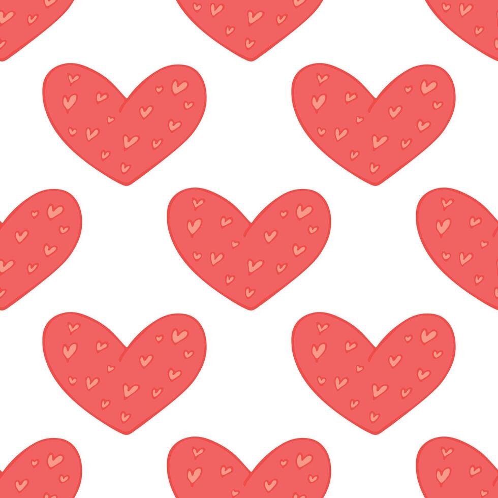 Seamless pattern with hand drawn heart doodle for decorative print