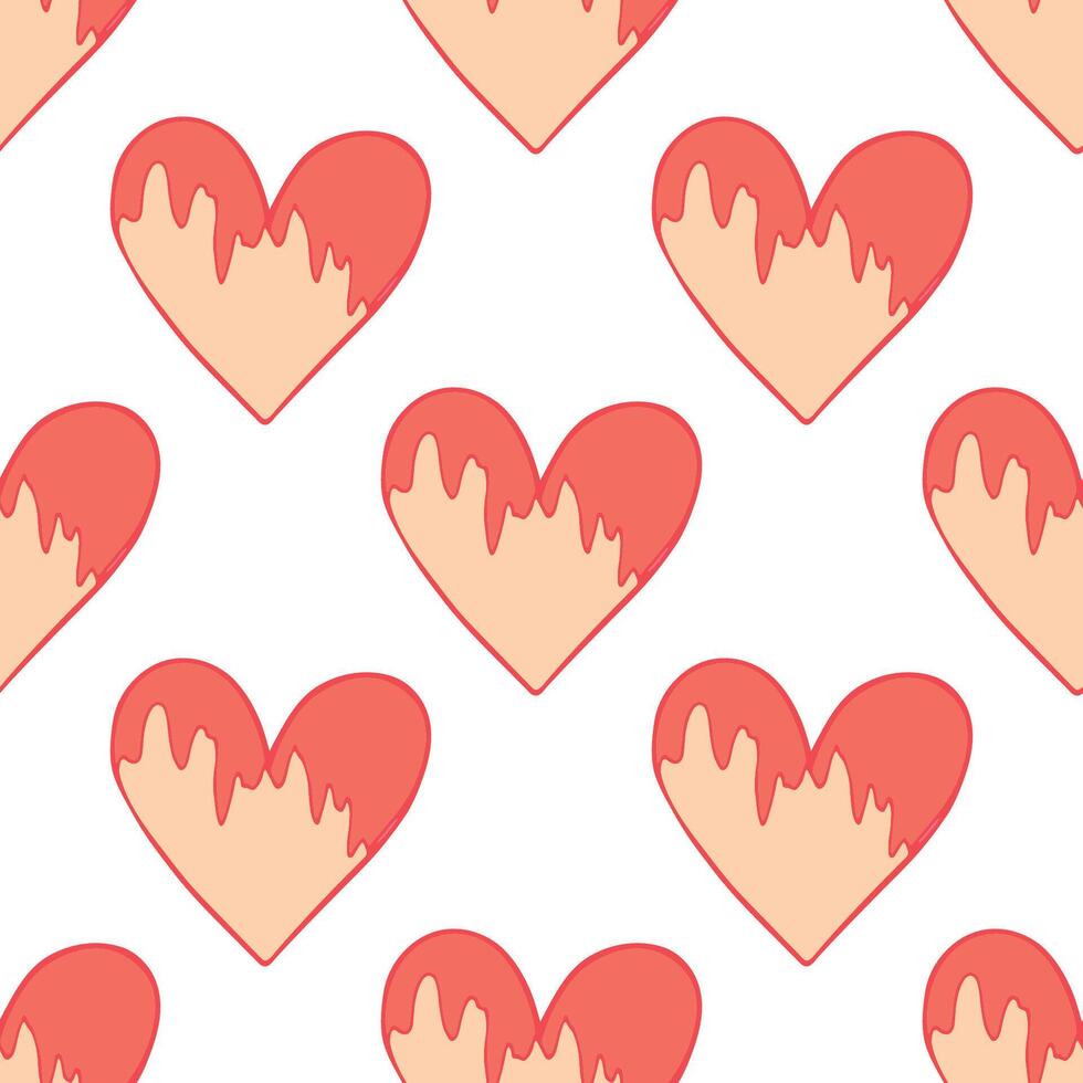 Seamless pattern with hand drawn heart doodle for decorative print, wrapping paper, greeting cards and fabric vector