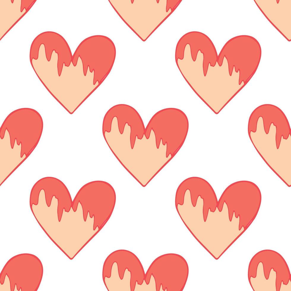 Seamless pattern with hand drawn heart doodle for decorative print, wrapping paper, greeting cards and fabric vector