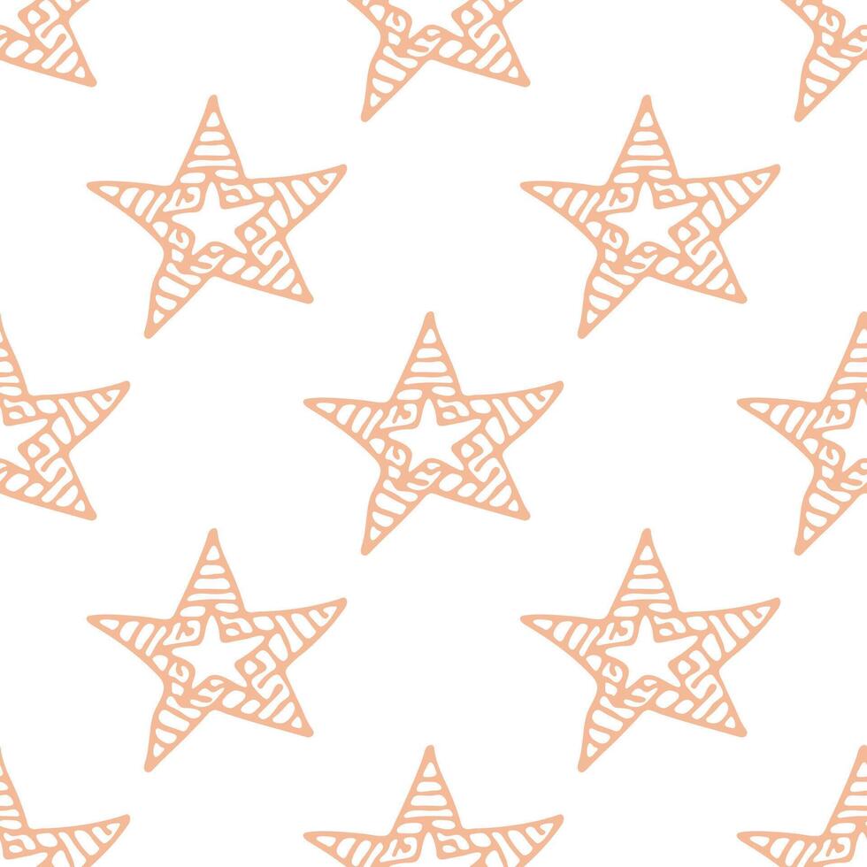 Seamless pattern with cute stars doodle for decorative print, wrapping paper, greeting cards, wallpaper and fabric vector