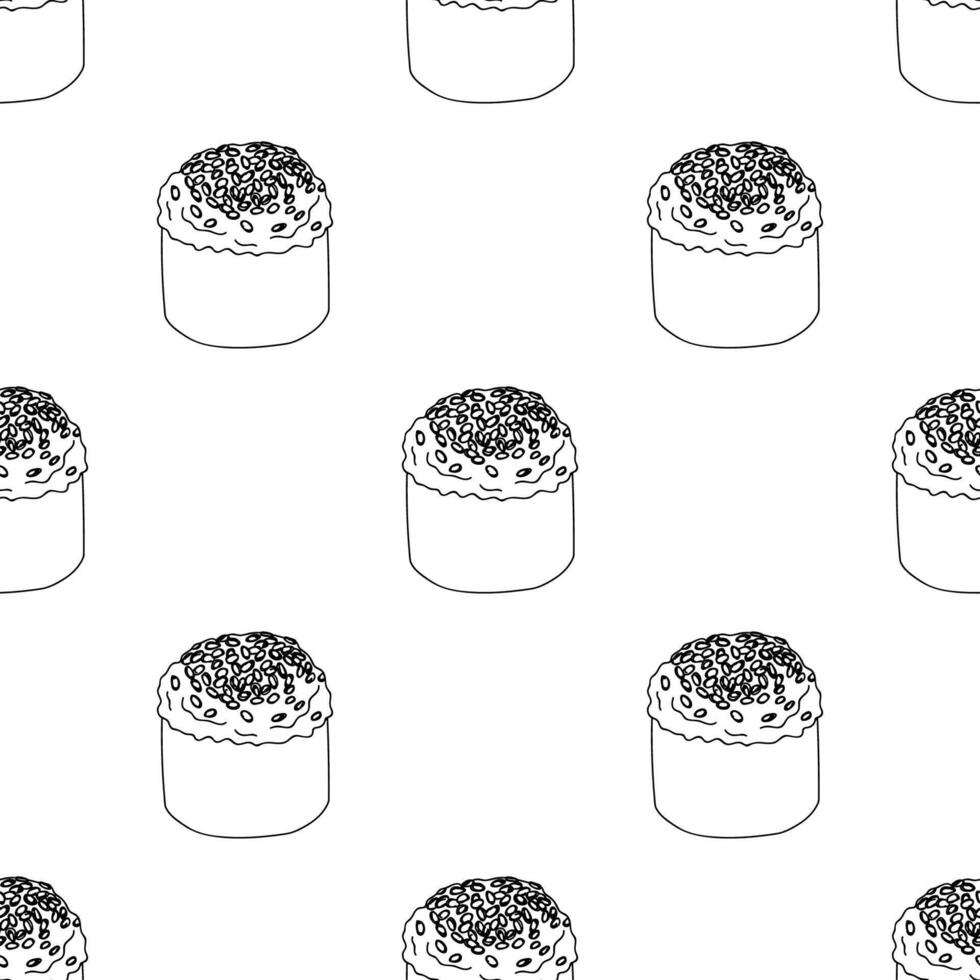 Seamless pattern with sushi roll for decorative print, wrapping paper, menu, wallpaper and fabric vector