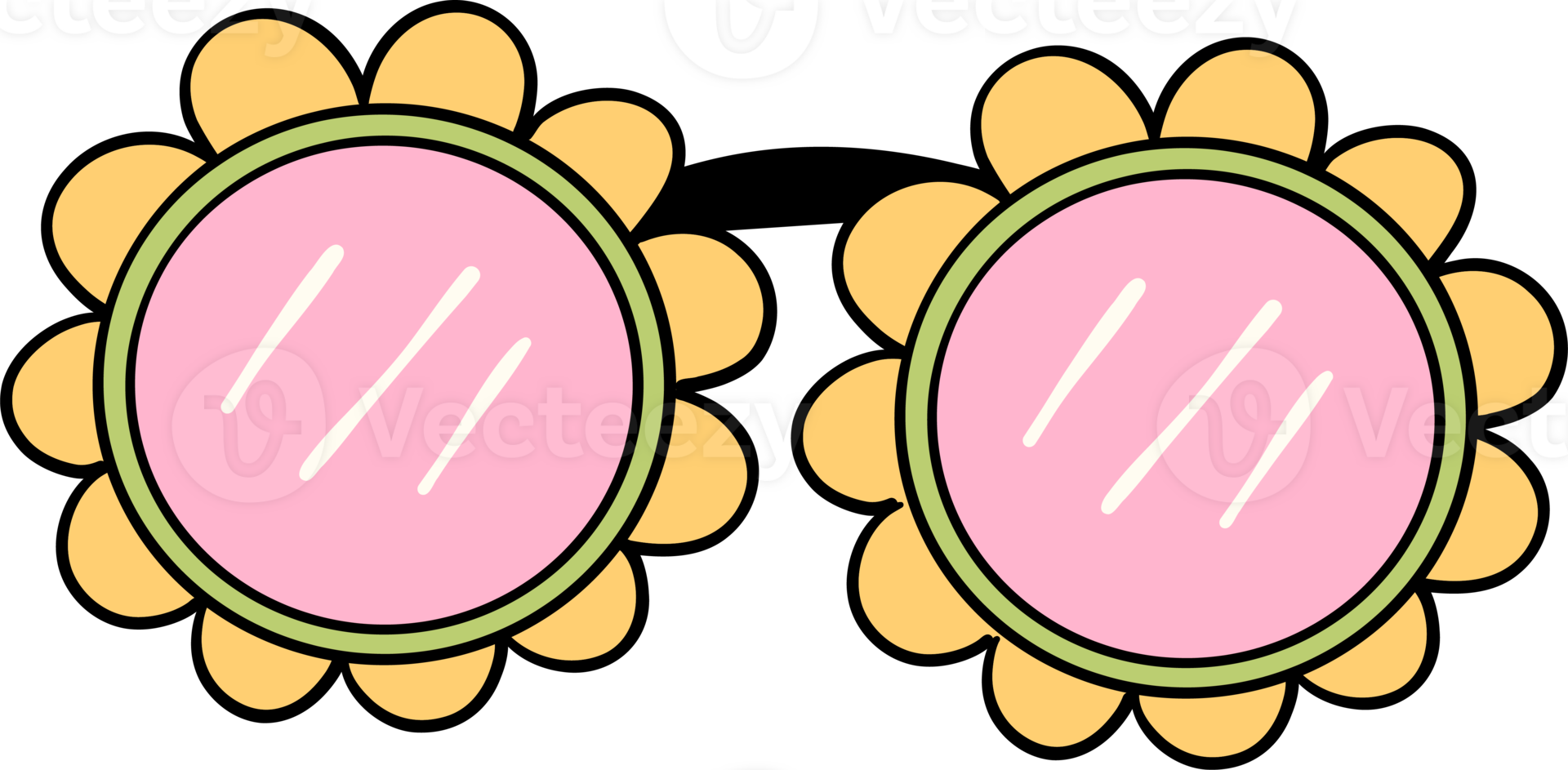Retro Earth Day glasses Pastel Doodle Drawing Cartoon png