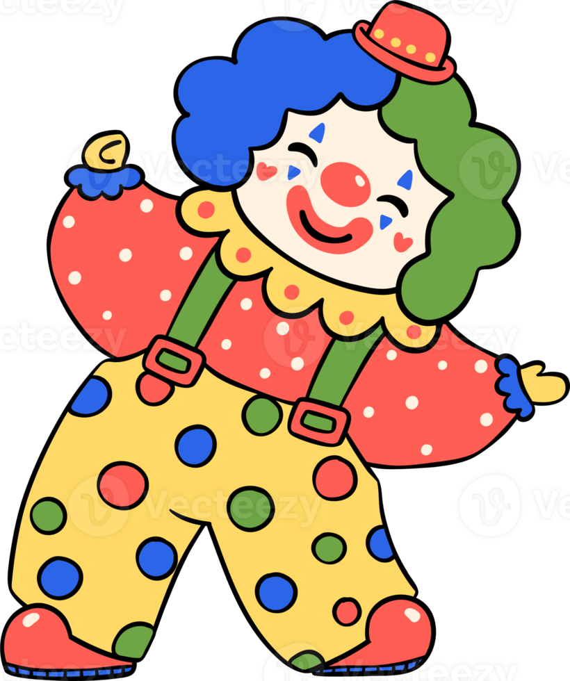 Playful Clowncore Cartoon Cute and Vibrant Doodle Drawing png