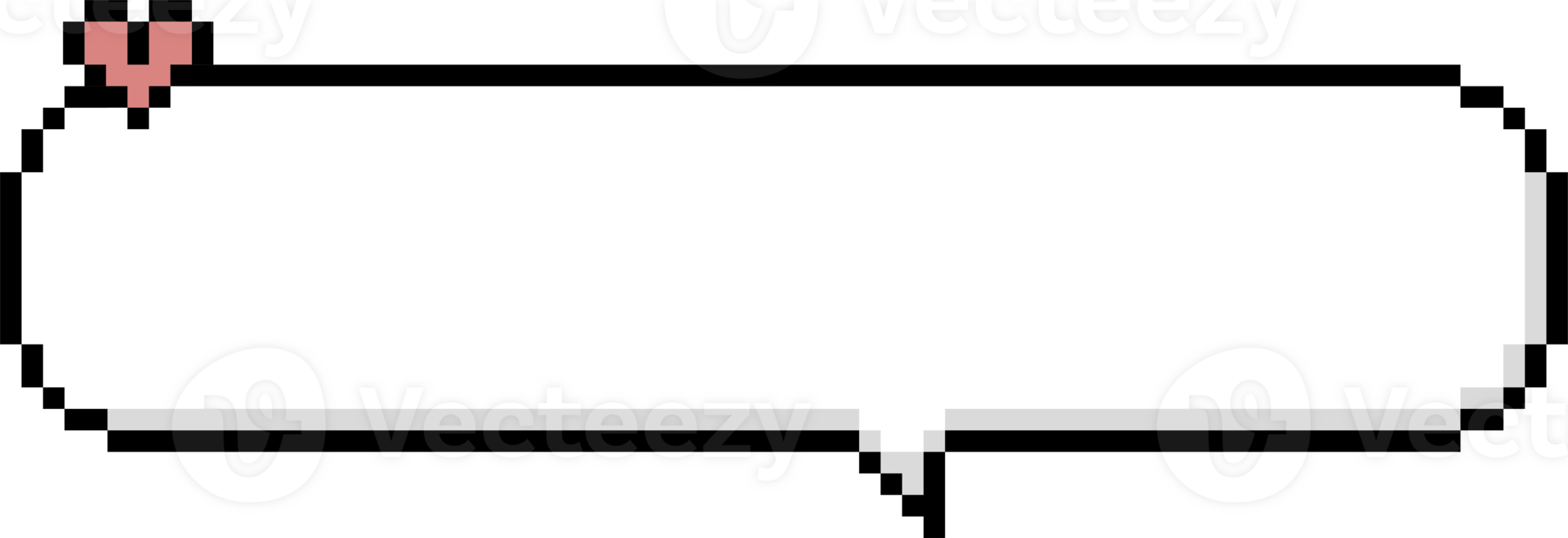 8bit retro game pixel speech bubble balloon icon sticker memo keyword planner text box banner, flat transparent element design png