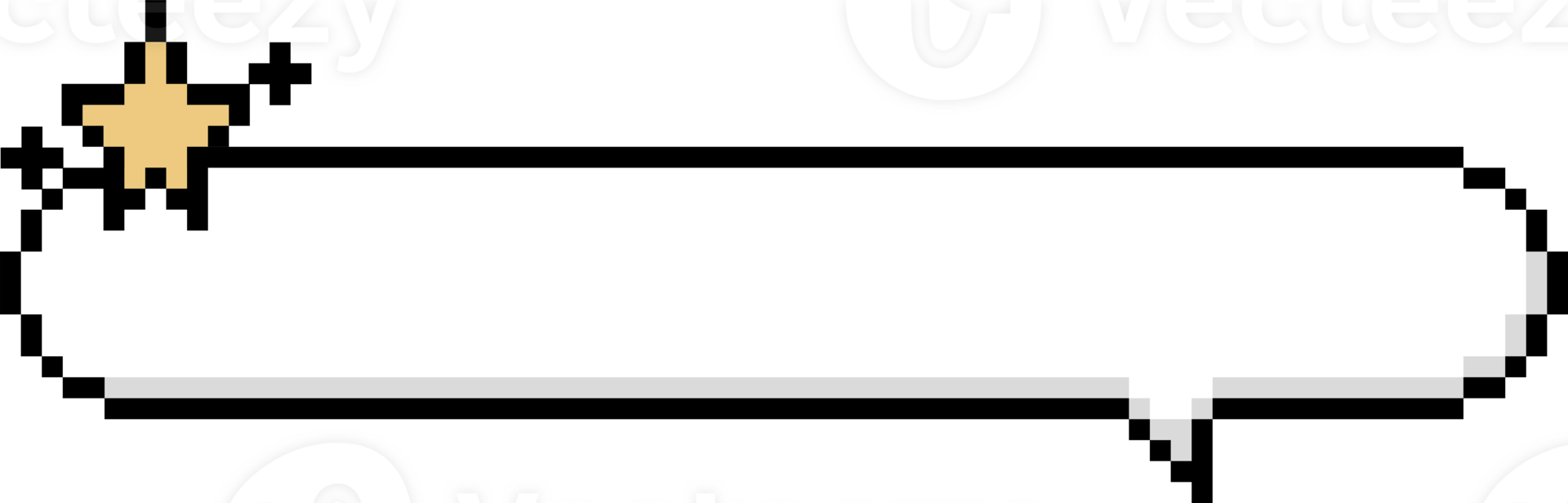 8bit retro game pixel speech bubble balloon icon sticker memo keyword planner text box banner, flat transparent element design png