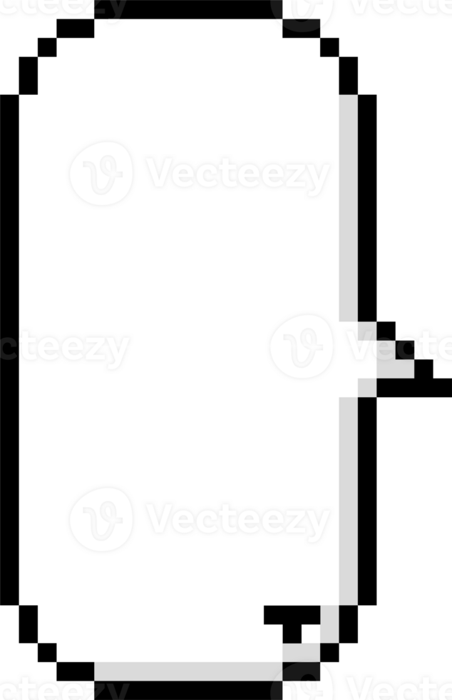 8bit retro game pixel speech bubble balloon icon sticker memo keyword planner text box banner, flat transparent element design png