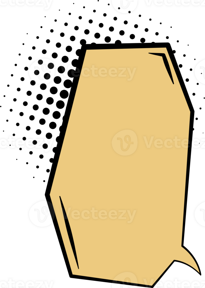 pop arte polca pontos metade tom amarelo cor discurso bolha balão ícone adesivo memorando palavra chave planejador texto caixa bandeira, plano transparente elemento Projeto png