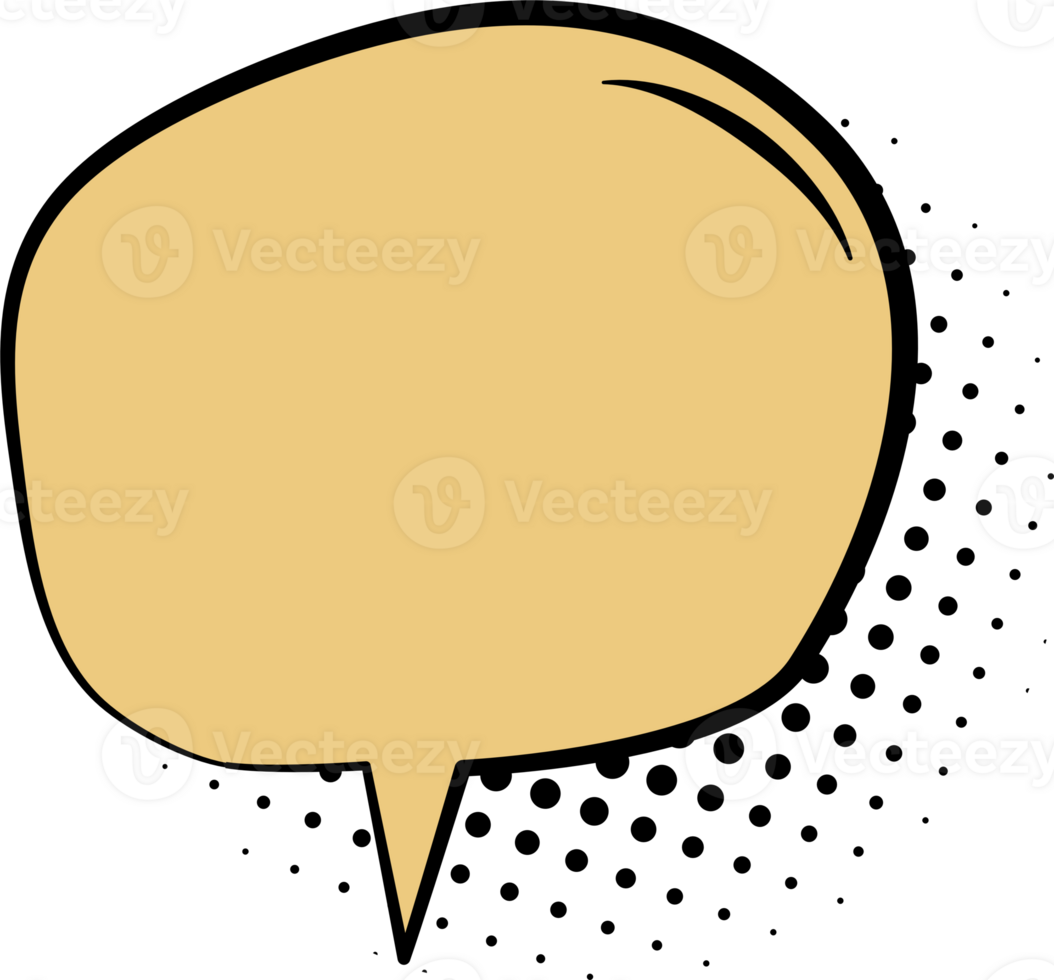 Pop art polka dots half tone yellow color speech bubble balloon icon sticker memo keyword planner text box banner, flat transparent element design png